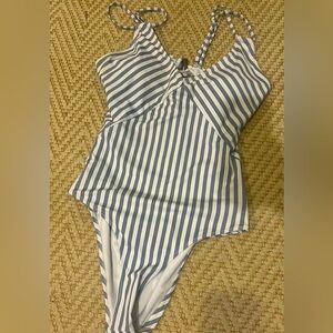 Gray and White One-piece